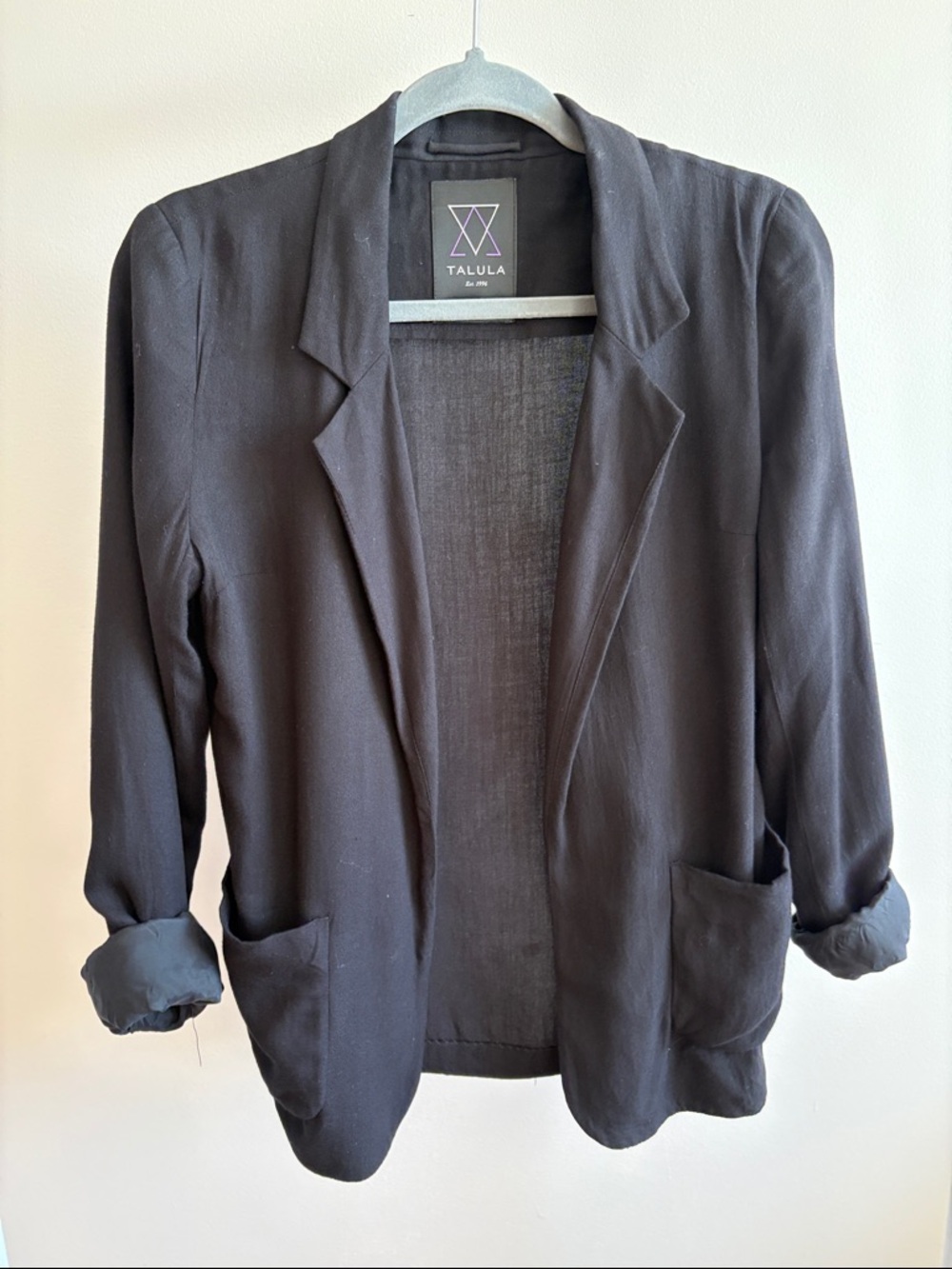❣️Vintage Talula Black Lightweight Open Blazer with Patch Pockets